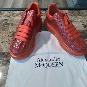 Custom Crocodile Alexander McQueen Men's Oversized  Leather Low Sneakers